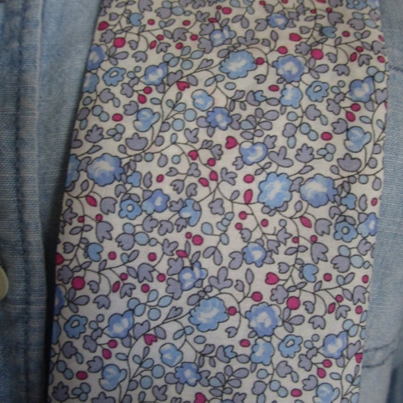 Liberty of London Art Fabric Skinny Scarf Eloise Micro Floral Blue Cottagecore - Picture 4 of 10
